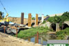 7/1/11: The piers for the bridge for the new lanes over Black's Creek in progress.