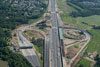 6/08/2012: A view looking north from Black’s Creek and Interchange 7 during Widening construction in Contract T869.120.203. Contract 203’s limits are from NJ Turnpike mileposts 53.4 to 55.1. This contract will construct the new outer roadway north and south bound, build or reconstruct ramps for Interchange 7, widen bridges over Black’s Creek (lower center) and Georgetown Road (upper center), and build a new maintance U-Turn bridge and noise walls.