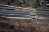 1/18/13: Georgetown Road with steel erected for the NJ Turnpike outer roadways. In the upper left corner of the photograph, the ramp for Int. 7 can be seen.