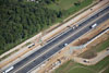 9/19/11: An aerial view of the noise wall being built in Contract 203.