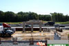 August 2011: A view of the newly finished bridge piers for Windsor Road. The abutments for the bridge are under construction (the West abutment can be seen in the foreground).