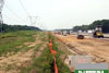June 2011: The northbound outer roadway near Perrineville Road showing the excavation for the footings for the retention wall.