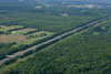 June 2009: A preconstruction view looking from the southern limits of Contract 503 from East side of the NJ Turnpike. Windsor Road is in the lower left corner of the photograph.