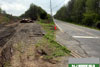 4/27/11: Prior to beginning construction, the contractor removes railroad tracks belonging to Conrail on Hightstown-Cranbury Station Road. The reconstruction of Hightstown-Cranbury Road due to the widening will include restoration of the railroad tracks.
