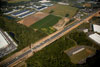 9/14/2012: A view of the southern limit of the 803 contract near milepost 70.6, south of Cranbury Brook (near center in photograph); Cranbury-Half Acre Road and the Service Area 7S and the State Police barracks can be seen north of this location, to the right.