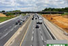 6/05/12: A view of the NJ Turnpike northbound outer roadway (right side) looking toward the State Police U-Turn bridge from the Cranbury-Half Acre Road bridge.