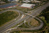 9/14/12: A post-construction view of the new and original ramps for Interchange 8A. Next, the contractor will be building new outer roadway lanes on the north and south bound sides, eliminating the merge and diverge in this area.